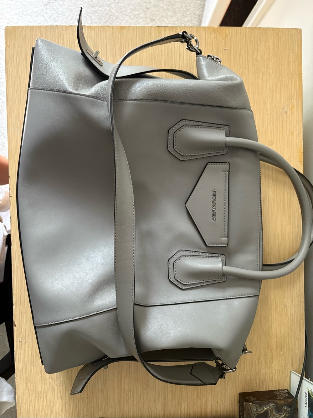 Givenchy Light Gray Antigona Medium Soft Tote
